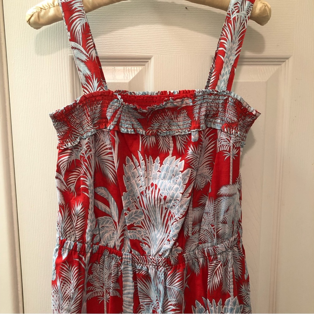 Talbot’s Red White & Blue Tropical Floral Print Sundress w/Straps 8P